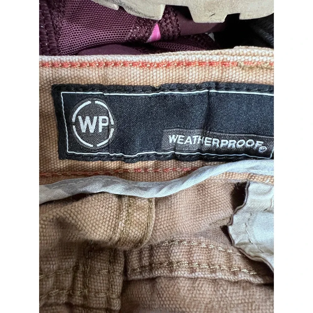 Weatherproof Mens Brown Utility Canvas Straight Leg Workwear Pants Size 36x30